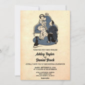 oud voorstel paraplude Pop Art Retro Wedding Kaart (Voorkant)