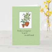 Oud Vriend Plant Verjaardag Kaart (Gele Bloem)