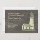 Oud vuurtoren bruiloft kaart (Voorkant)