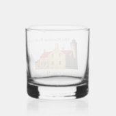 Oud vuurtoren van makreelpunt whisky glas (Achterkant)