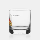 Oud vuurtoren van makreelpunt whisky glas (Links)