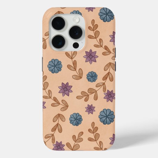 Oud waterverf bloempatroon Case-Mate iPhone case (Achterkant)
