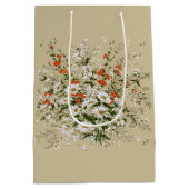 Oud waterverf boeket wilde madeliefjes beige medium cadeauzakje (Achterkant)