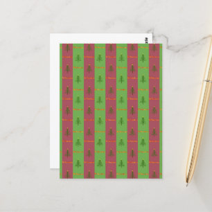 Oud-Wereld Kerstboom Patroon Groene takken Briefkaart