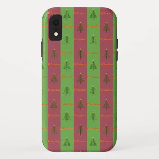 Oud-Wereld Kerstboompatroon Groenblijvend Case-Mate iPhone Case (Achterkant)