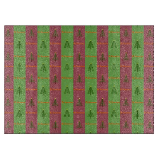 Oud-Wereld Kerstboompatroon Groenblijvend Snijplank (Voorkant)