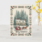 Oud-Wereld Kerstmis 6 Kaart (Gele Bloem)
