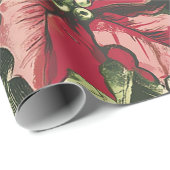 Oud-Wereld Kerstmis Hulst Patroon Cadeaupapier (Rol Hoek)
