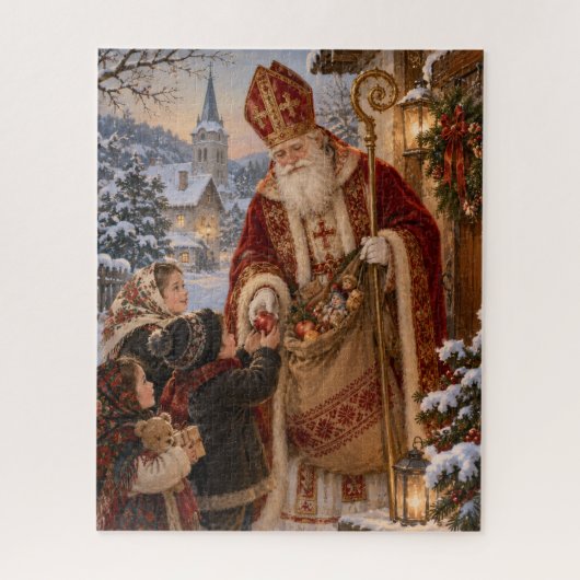 Oud-Wereld Kerstmis St. Nicolaas Puzzel (Verticaal)