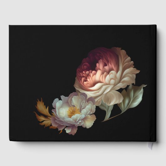 Oud-wereld "PAINTED" Floral Wedding Guest Book Gastenboek (Achterkant)