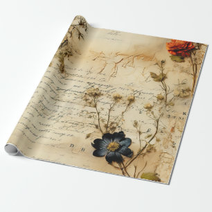 Oud-Wereld Romantische Perkamenten Brief Cadeaupapier