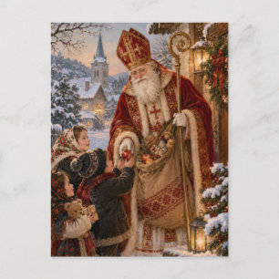 Oud-Wereld Sinterklaas Kerstmis Europese Briefkaart