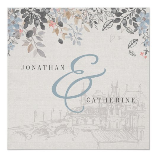 Oud wereldcharm Afdrukken met namen (Voorkant)