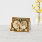 Oud wereldkaart notitiekaart (Gele Bloem)