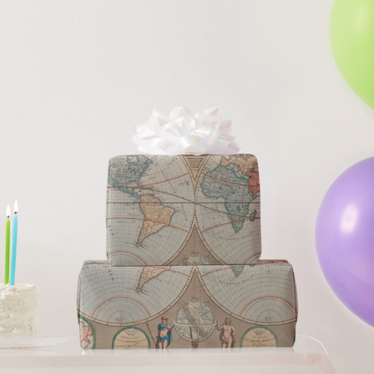 oud Wereldkaart patroon ompakken Papier (Feestgeschenken)