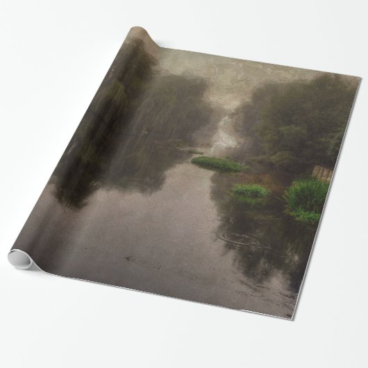 Oud wereldlandschap, fijne kunst schilderen cadeaupapier (Uitgerold)