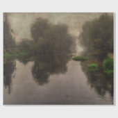 Oud wereldlandschap, fijne kunst schilderen cadeaupapier (Vlak)