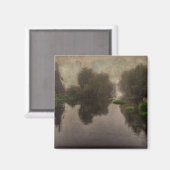 Oud wereldlandschap, fijne kunst schilderen magneet (Voorkant / Achterkant)