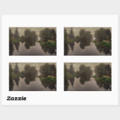 Oud wereldlandschap, fijne kunst schilderen rechthoekige sticker (Vel)