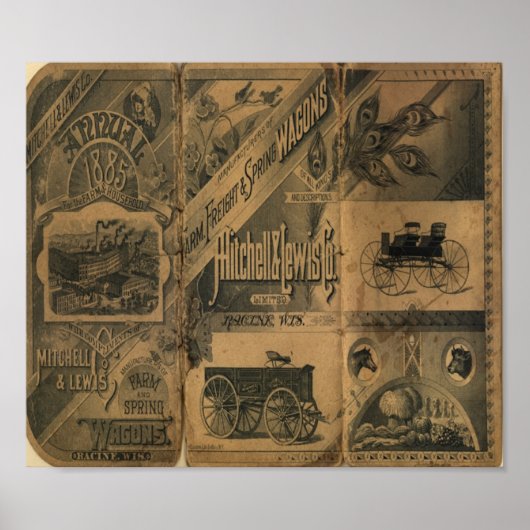 Oud West 1885 Collage Art Print Poster (Voorkant)