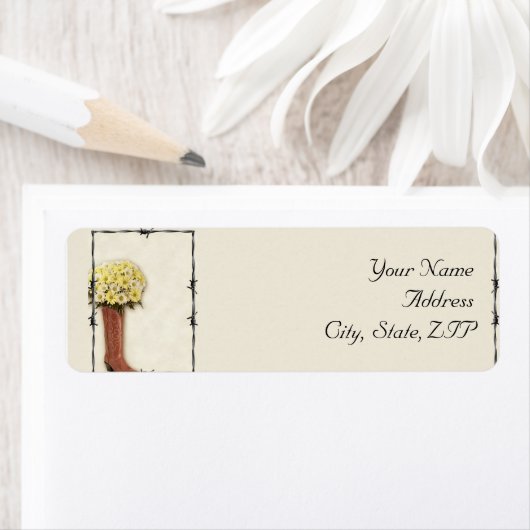 Oud West Boot Boeket Zacht en Vervaagd 1 Etiket (Insitu)