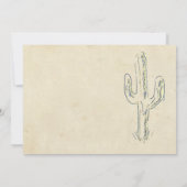 Oud West Cactus Westerne huwelijksuitnodiging Kaart (Achterkant)