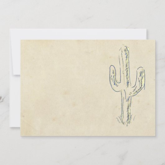 Oud West Cactus Westerne huwelijksuitnodiging Kaart (Achterkant)