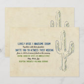 Oud West Cactus Westerne huwelijksuitnodiging Kaart (Voorkant / Achterkant)