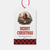Oud-West cowboy Kerst label bewerkbaar ontwerp Cadeaulabel (Voorkant)