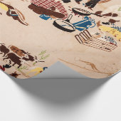 Oud West Cowboy Thleed Design Wrapping Paper Cadeaupapier (Hoek)