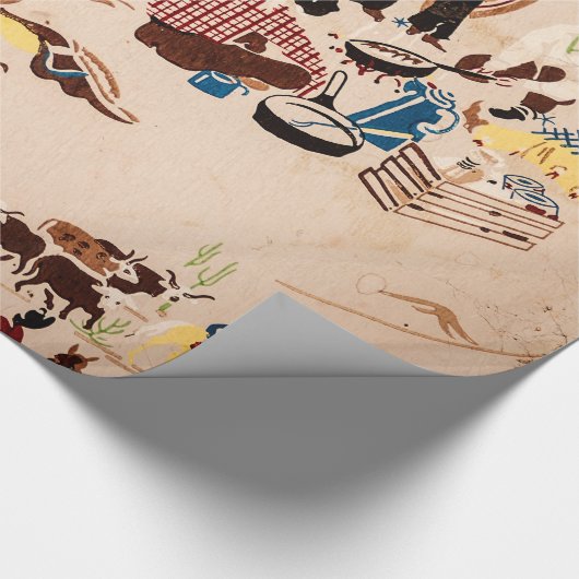 Oud West Cowboy Thleed Design Wrapping Paper Cadeaupapier (Hoek)