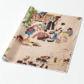 Oud West Cowboy Thleed Design Wrapping Paper Cadeaupapier (Uitgerold)