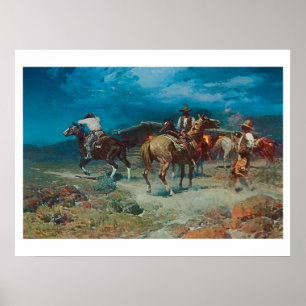 Oud West Cowboys Rustlers Art Print Poster