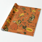 Oud-west, cowboys & Saloons Pattern Cadeaupapier (Uitgerold)