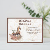 Oud West Rocking Horse Diaper Raffle Informatiekaartje (Staand voorkant)