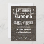 Oud West Rustic Wood Wedding Invitations Kaart (Voorkant)