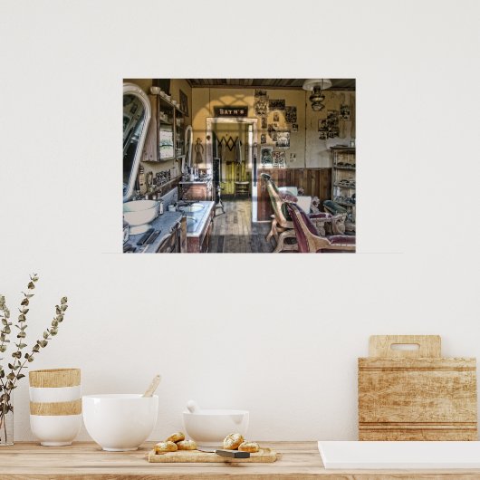 OUD WEST VICTORIAANS BARBER SHOP POSTER (Keuken)