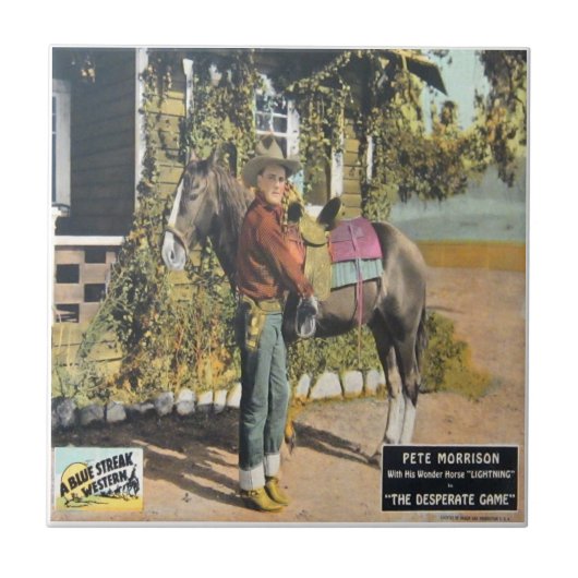 Oud Western Cowboy Movie Poster Print Tile Tegeltje (Voorkant)