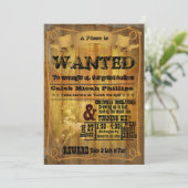 Oud Western GEZOCHT Poster Uitnodiging (Staand voorkant)