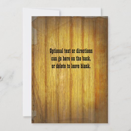 Oud Western GEZOCHT Poster Uitnodiging (Achterkant)