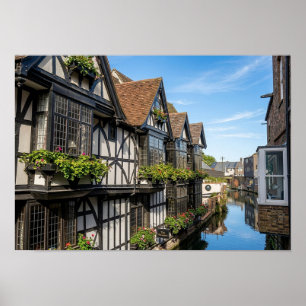 Oud Wevershuis aan de River Stour, Canterbury Poster