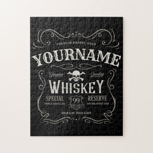 Oud Whiskey Label Persoonlijke Vintage Drankenbar Legpuzzel (Verticaal)