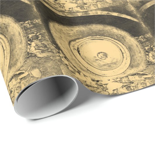 oud wiel van klassieke auto cadeaupapier (Rol Hoek)