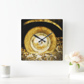  oud wiel van klassieke auto vierkante klok (Huis)