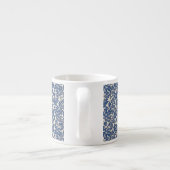 Oud William Morris bloempatroon blauw wit Espresso Kop (Achterkant)