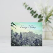 oud winterlandschap sneeuwkerstbomen briefkaart (Staand voorkant)