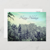 oud winterlandschap sneeuwkerstbomen briefkaart (Voorkant / Achterkant)