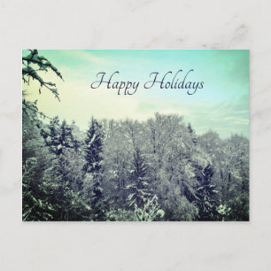  oud winterlandschap sneeuwkerstbomen briefkaart