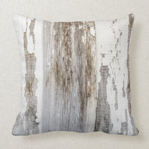 Oud-witte verf, houten wandtextuur kussen