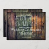 Oud Wooden Deuren Rustic Country Weddenschap Kaart (Voorkant / Achterkant)